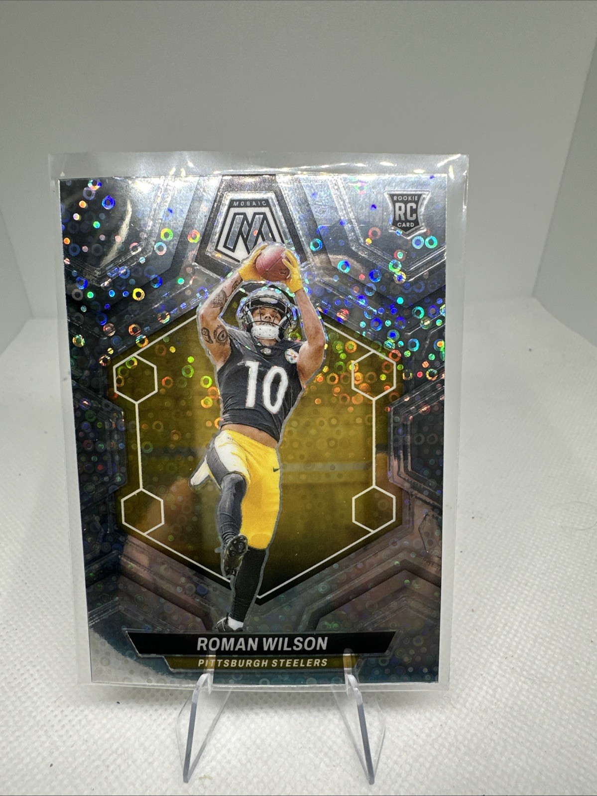 2024 Panini Mosaic Football Silver Disco Prizm #369 Roman Wilson Rookie RC