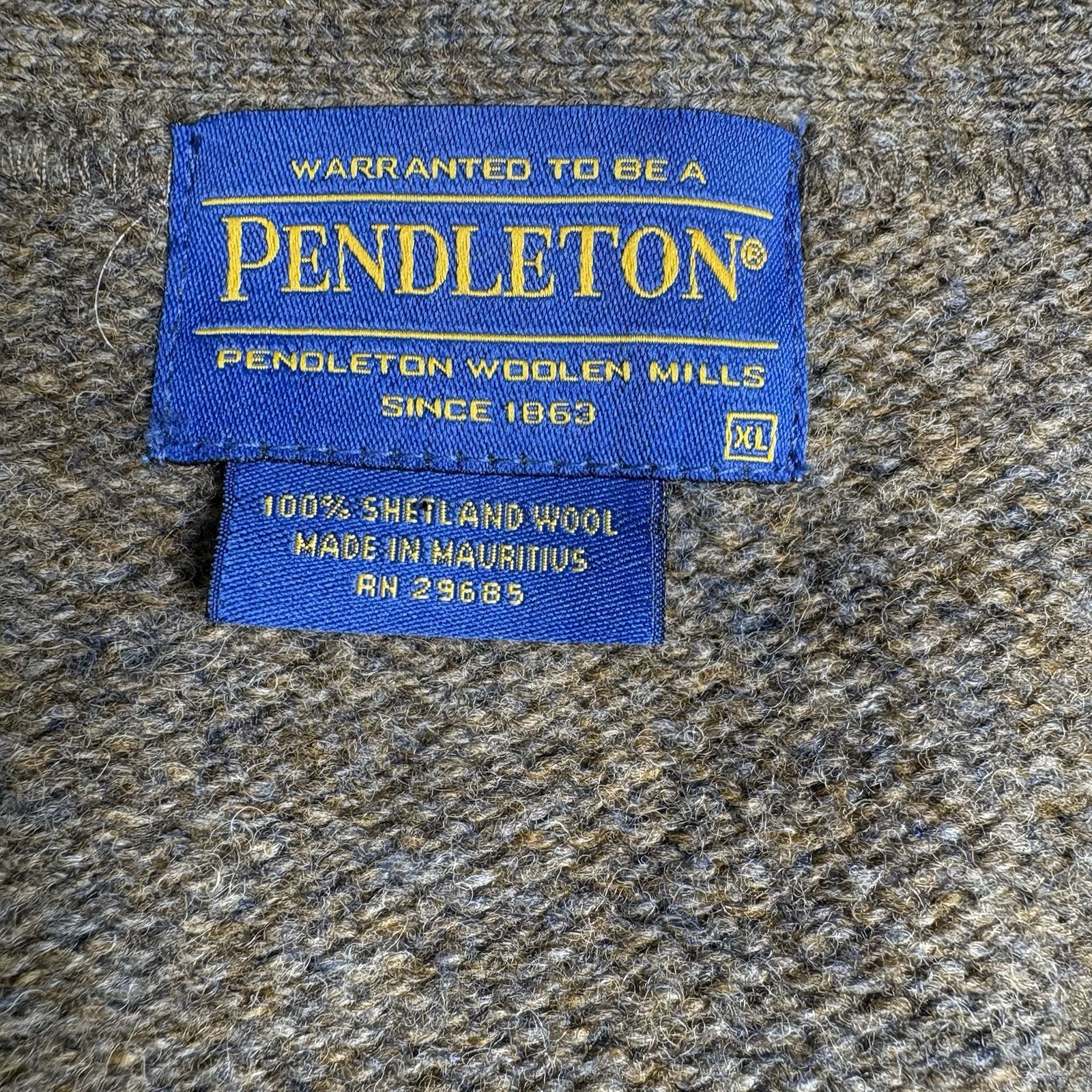 Pendleton 100% Shetland Wool Gray Multicolored Kn… - image 7