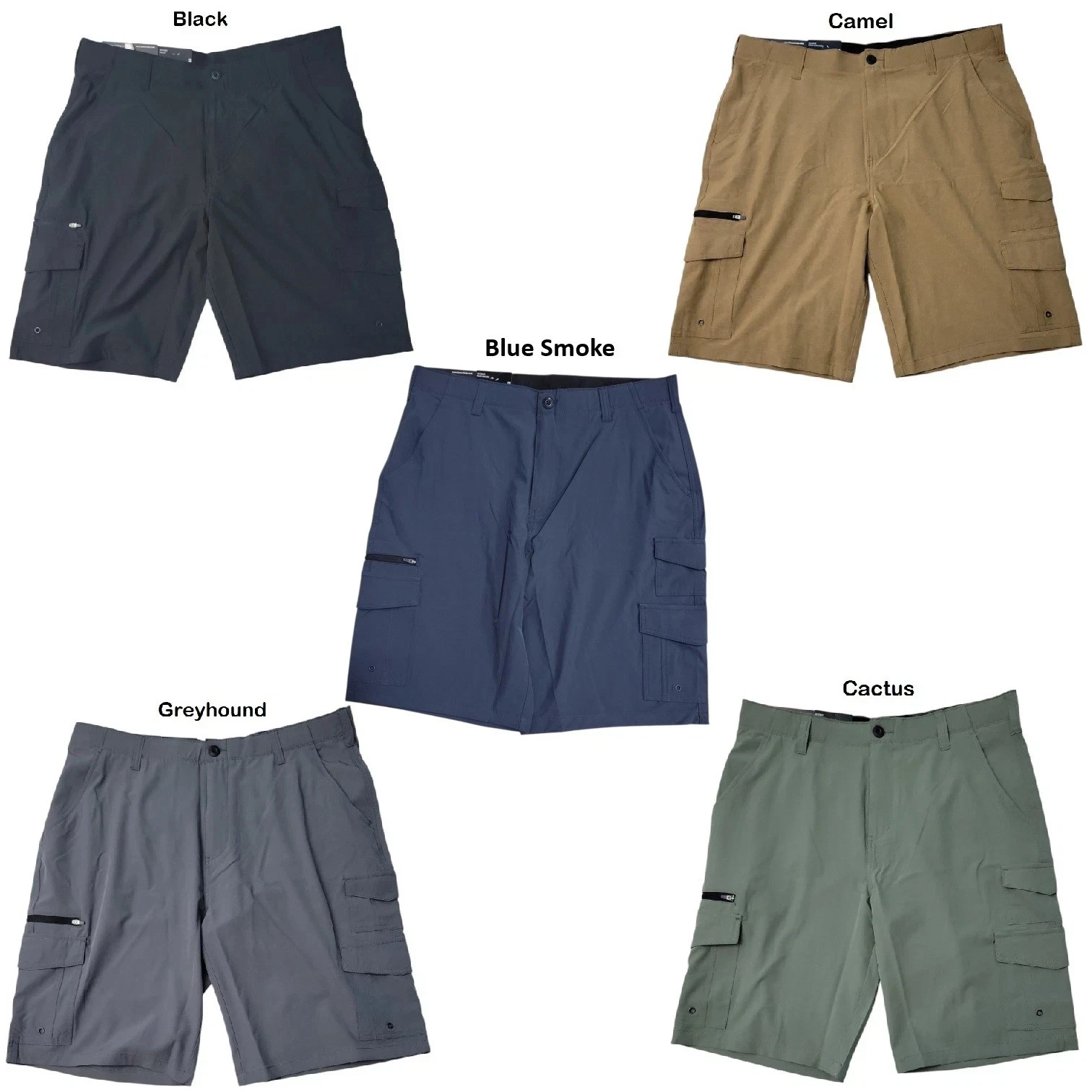 IRON Clothing Men's Flex Waistband Stretch Hybrid Multi Pocket Cargo Short 30-40