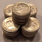 Roll of 50 1964-P Silver Roosevelt Dimes - $5 Face Value 90% Silver