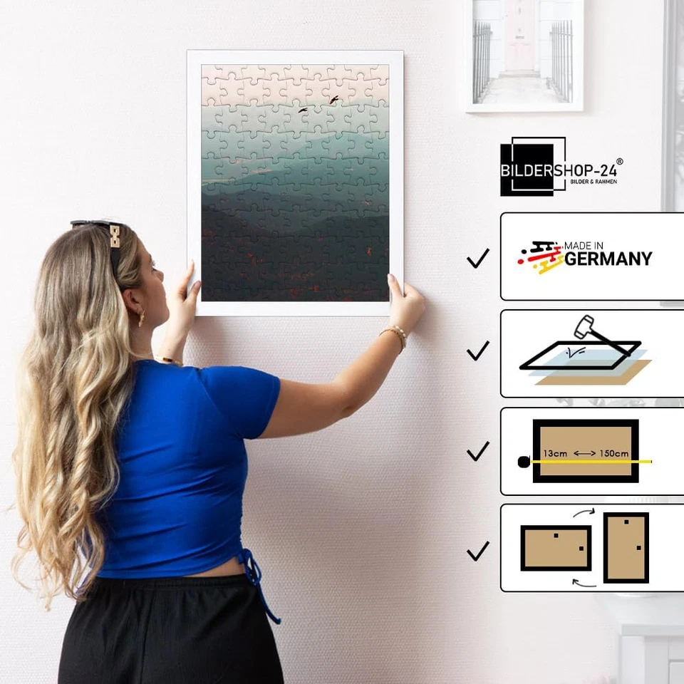 Cornice Puzzle London per Puzzle, Ca. 1000 Pezzi, 33 X 98 Cm, 98 X 33 Cm, Bianco - Immagine 3 di 4