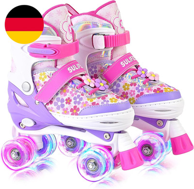 Rainbow Unicorn Verstellbare Rollschuhe Für Kinder Mit Leuchtenden Rädern Für Mä