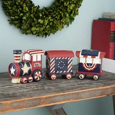 Fun Express Patriotic Train Tabletop Decoration Blue,red,white 
