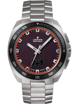 Junghans Mega Solar 43.3mm Black Dial Stainless Steel Watch 56/4611.44
