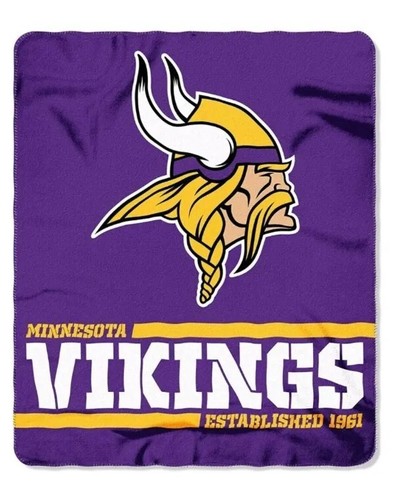 Minnesota Vikings Blanket - Bed Throw - Fleece Blanket - 50x60 Inches NEW SEALED
