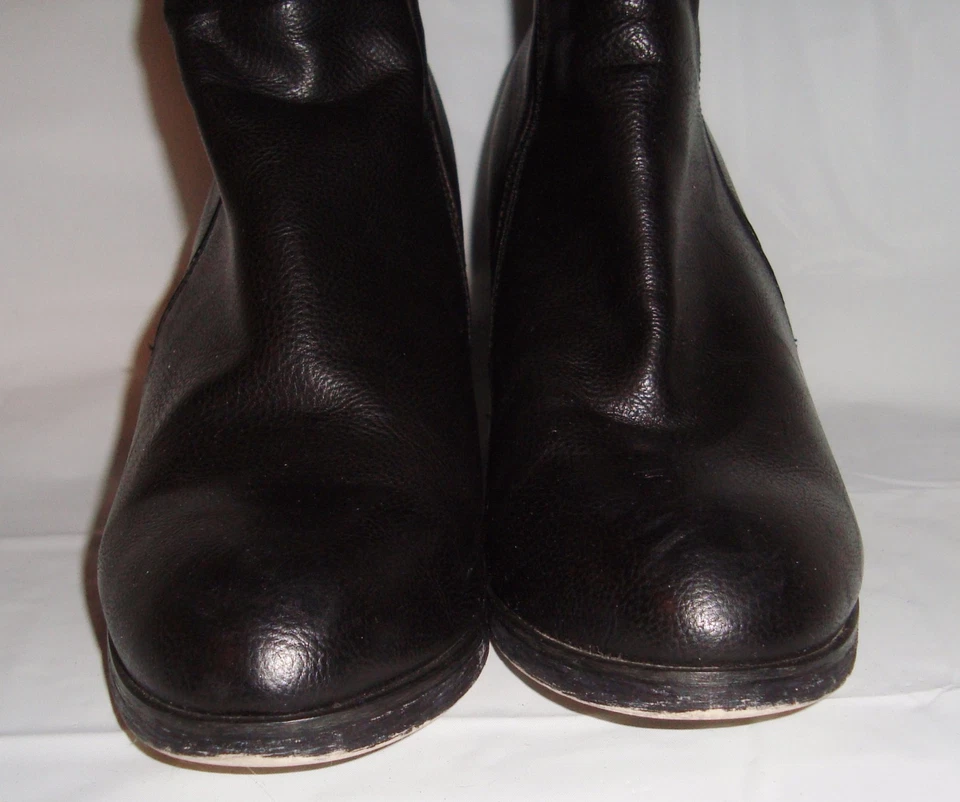 Botines Ecote Cuero Negro 7.5 Cortos Doble Cremallera Foto 3 de 4