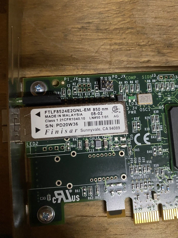 EMULEX LIGHTPULSE PCI-E FC-4GB HBA LPE11000 FTLF8524E2GNL-EM LPE11000SN - Image 4 of 4