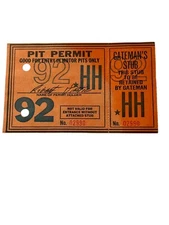 Vintage 92 Motor  Pit Permit Tag Collector's Item - Pit Pass NASCAR EUC Orange