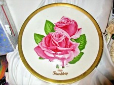Vintage Plate 1979 Friendship Pink Rose Gold Trim 10.5 in Luther Bookout Paint