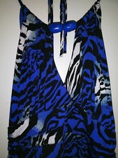Womens Guess Jeans, Blue Animal Print Halter Dress, Size S