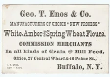 RARE Advertising Trade Business Card  Geo Enos  Amber Mill Flour Buffalo NY 1880