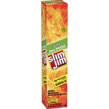 Slim Jim Giant Dill Pickle Smoked Meat Sticks 24 Count Pack 0.97 Ounce
