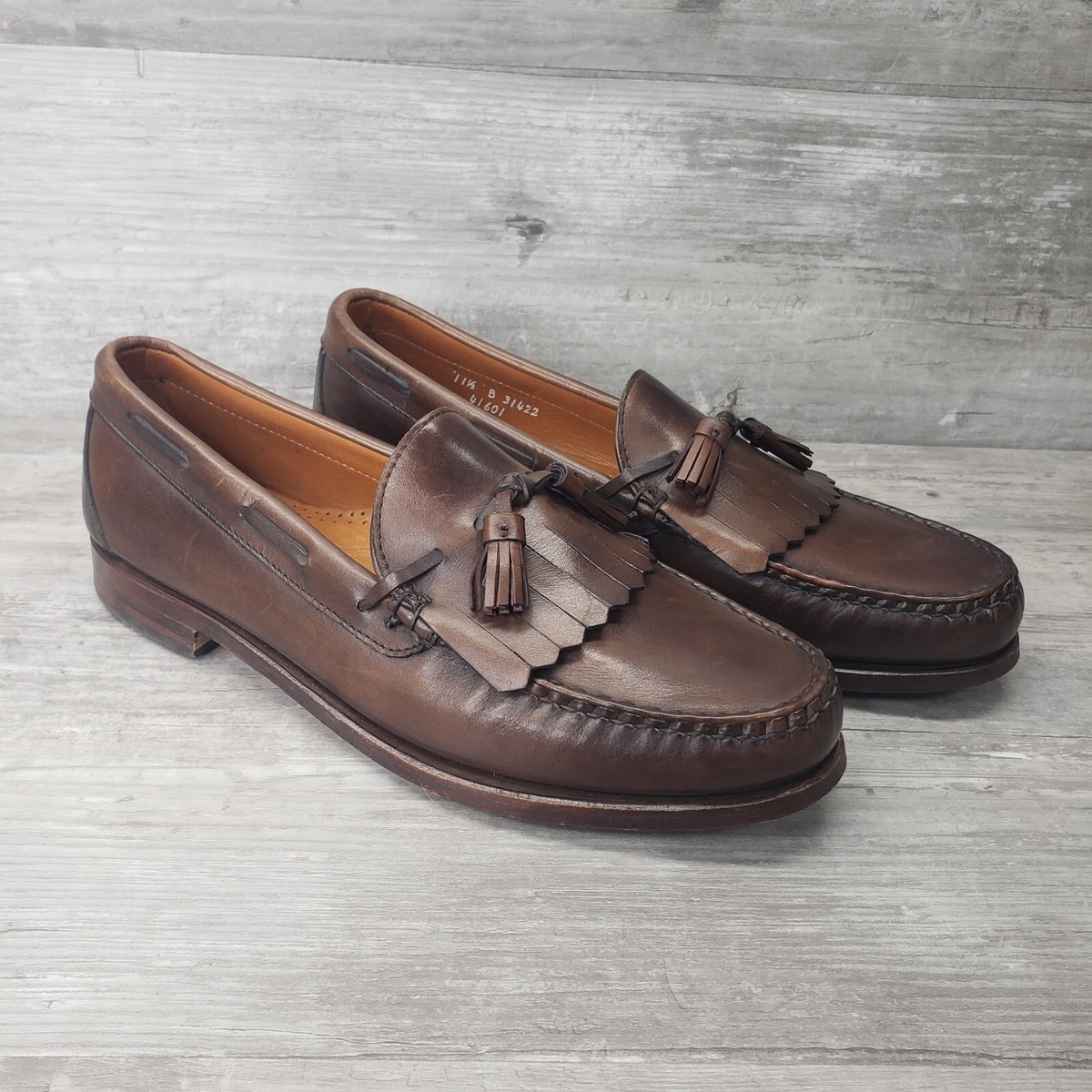 Allen Edmonds Tassel Loafers Men 7.5 B Leather Brown Business Classic‎ Preppy Allen Edmonds Loafer - Etsy main image 2