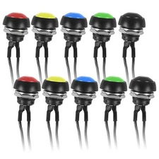 10pcs 12mm Momentary Push Button Switch 1/2" Mounting Hole On Off Mini Round ...
