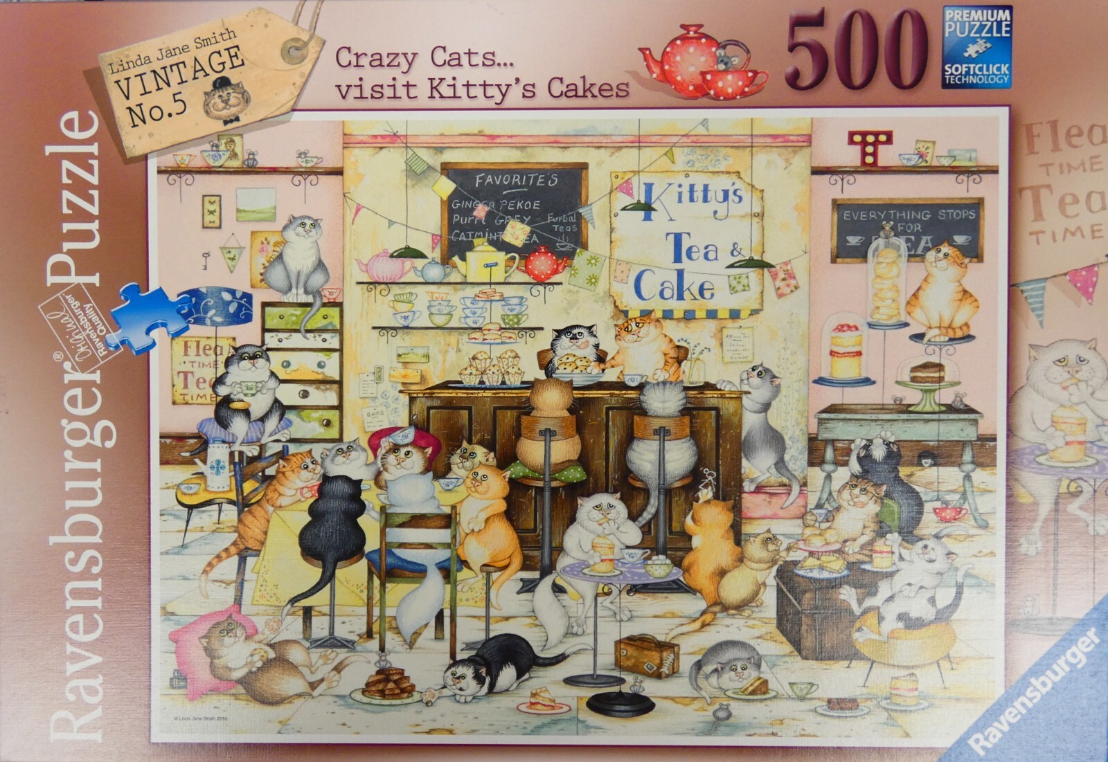 Ravensburger 500 Piece Jigsaw Puzzle - 'CRAZY CATS... VISIT KITTY'S CAKES'
