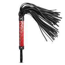 Embossed Faux Leather Spanking Flogger 15" Bondage BDSM Sex Toy for Women
