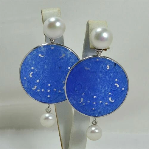 Orecchini di lusso pendenti blu