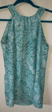Violent and Claire Turquise flowers sleeveless top womens Small lightweight