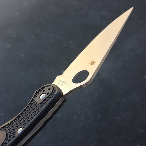 Spyderco Police Model 4 Folding Knife 4.38" VG-10 Steel Blade Black FRN Handle - Picture 4 of 11