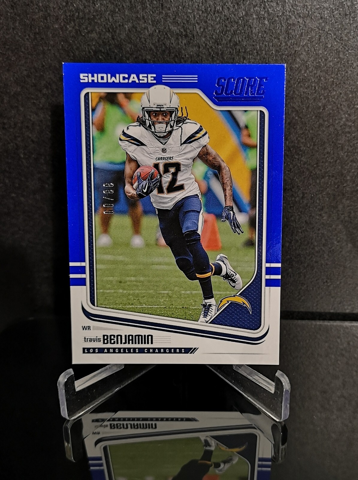 #'ed/99 💥 TRAVIS BENJAMIN SP 2018 Score #184 Showcase Insert Parallel Blue Mint