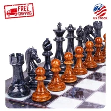 18.5" Large Chess Set for Adults Kids with Zinc Alloy Heavy Chess Pieces