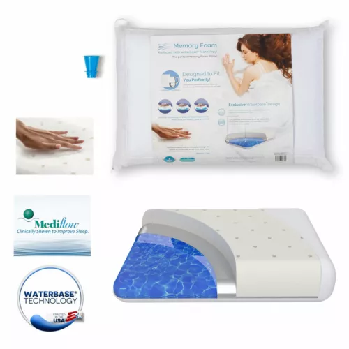 Luxurious Memory Foam Water Pillow 46 x 66 cm by Mediflow