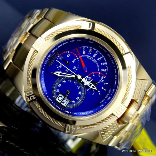 Invicta Bolt Zeus Tria 52mm Watch Gold Blue Steel 3 Swiss Mvt Dials in Palestine at ILS 3834 Rating 5