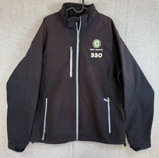 Mens Sz Large Oakland As Black Full Zip Jacke...