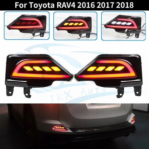 For Toyota RAV4 2016-2018 Pair Rear LED Bumper c Reflector Light Lamp Brake DRL - Picture 11 of 11
