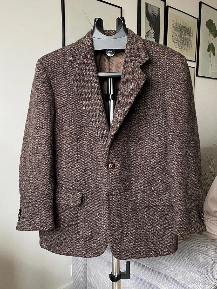 Men Harris Tweed Blazer Moores Jacket Scottish Wool 40 short