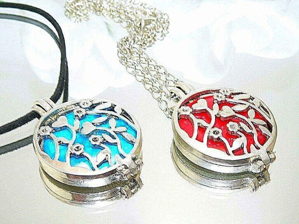 Anhänger Medaillon Perlmutt Scheiben rot türkis grün orange braun wechseln 307c - Bild 2 von 4