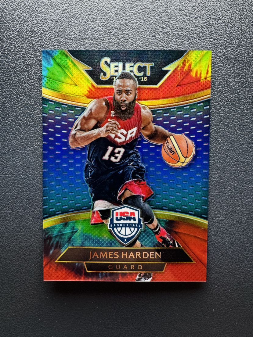 2014-15 Panini Select James Harden #214 USA Dream Team Tie-Dye Prizm 04/25 SSP