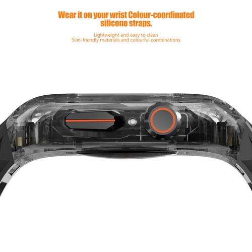Custodia Trasparente Cinturino Silicone per Apple Watch Ultra e Ultra2 49mm 40/41/44/45mm - Foto 8 di 63