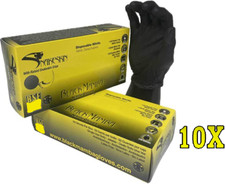 10x Black Mamba Snakeskin Tough Nitrile Work Glove XL like Gator Gripz Box of 50