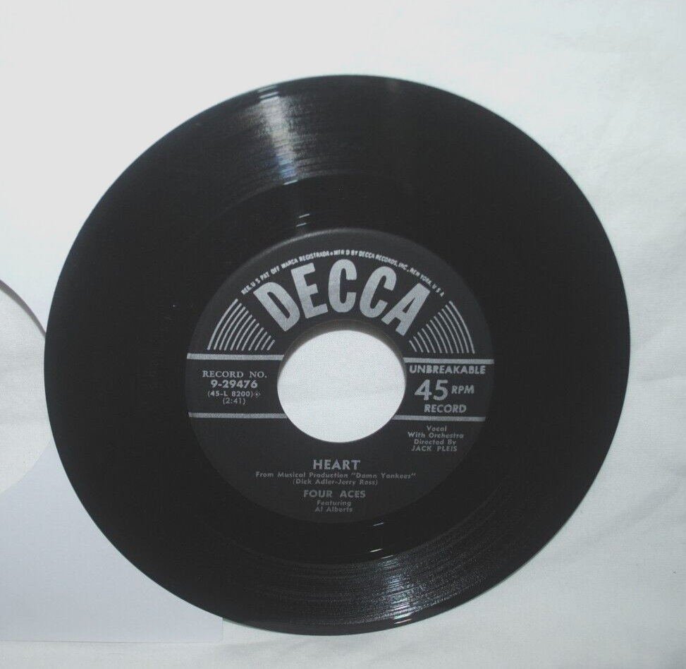Four Aces, SLUEFOOT / HEART, 45 rpm record, EX+, Decca 9-29476 | eBay