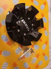 BOSS MOTORSPORTS GLOSS BLACK CENTER CAP 3238 W/SCREWS NEW!!!