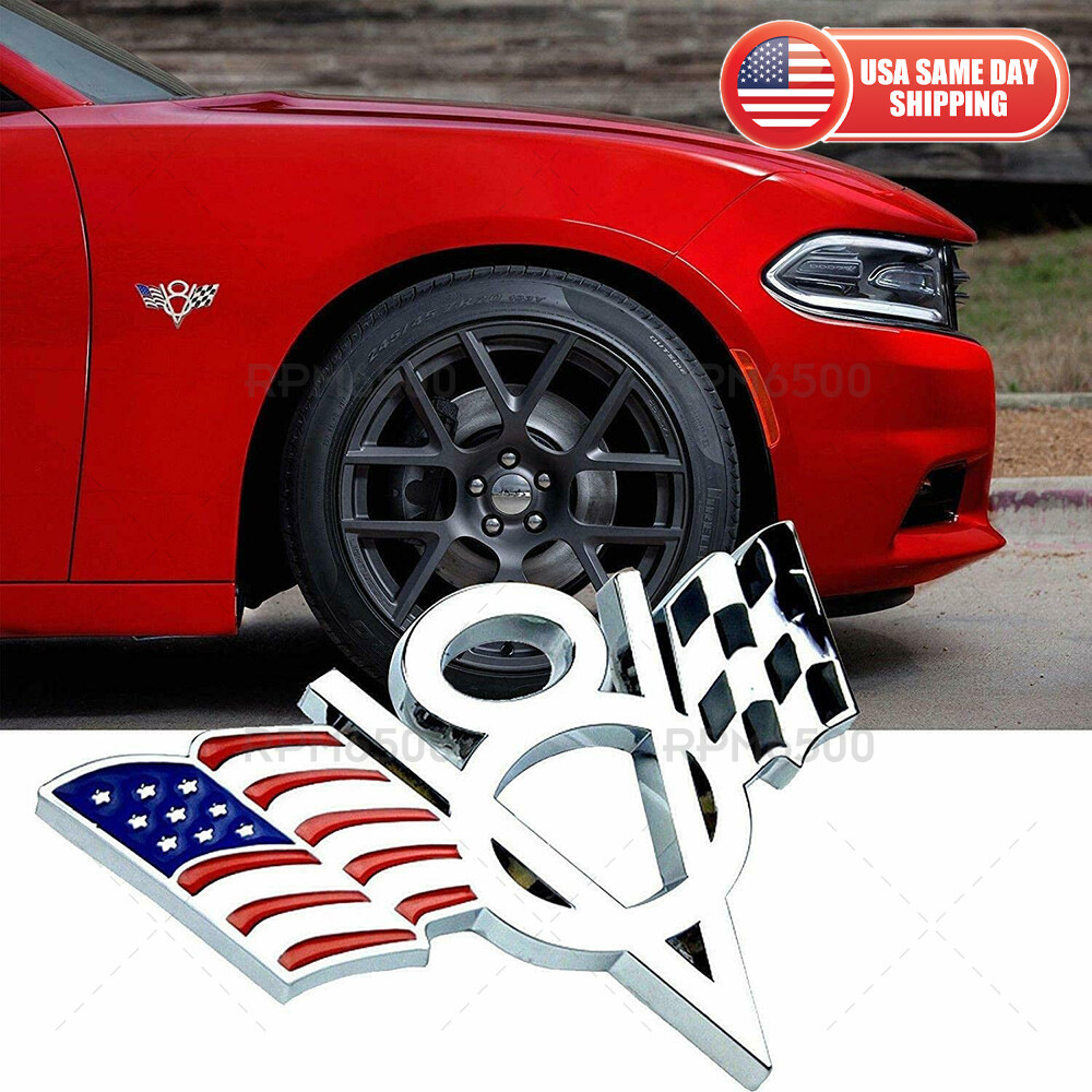 V8 3D Metalen Auto Logo Sticker - Italiaans/Frans/Duits/Amerikaans Krasafdekking kopen vanaf een prijs van 1.51