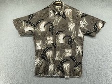Vintage Campia Moda Mens Geometric Hawaiian Button Down Rayon Shirt Size M Beach