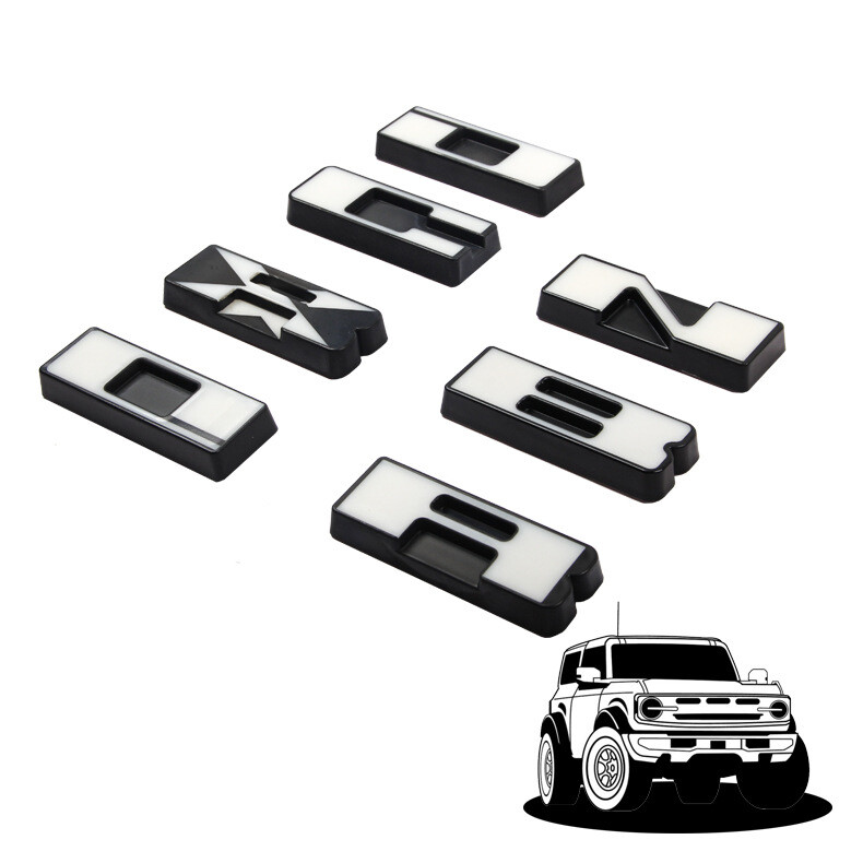 For Ford Bronco 2021 2022 White Front Grille Emblem Letter Lights Decoration