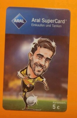 #295 Aral Super Card   Karikatur SOKRATIS * BORUSSIA DORTMUND  Card gebraucht 