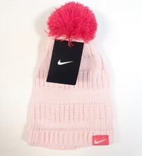 Nike Pink Knit Beanie with Pom-Pom Youth Girls 4-6X NWT