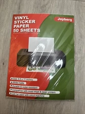 Joyberg 50 pcs Printable Vinyl Sticker Paper 8.5 "x11"