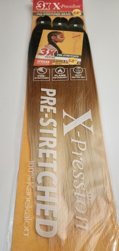 X-pression Expression 100% Kanekalon 3X Braid Hair Pre-Stretched 58" #3T/27/613 - Picture 2 of 5