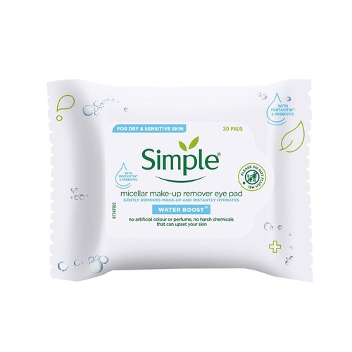3x 30 Pads Simple Kind to Skin or Micellar Water Boost Eye Make-up Remover Pads - Picture 10 of 20
