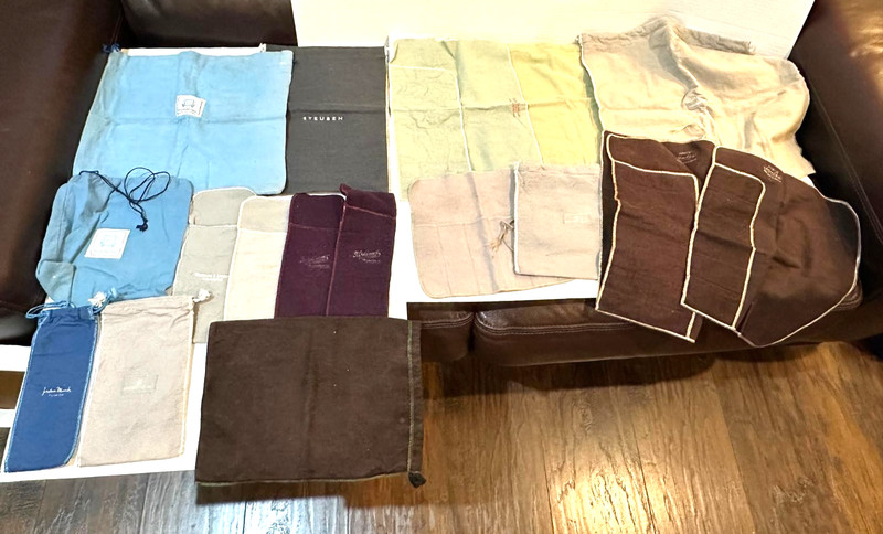 LOT of 17 Vintage Silver Felt Storage Tarnish Proof Cloth Bags for Silverware