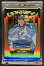 2024-25 Upper Deck Stature Cale Makar Memorabilia Patch Orange Auto #/15
