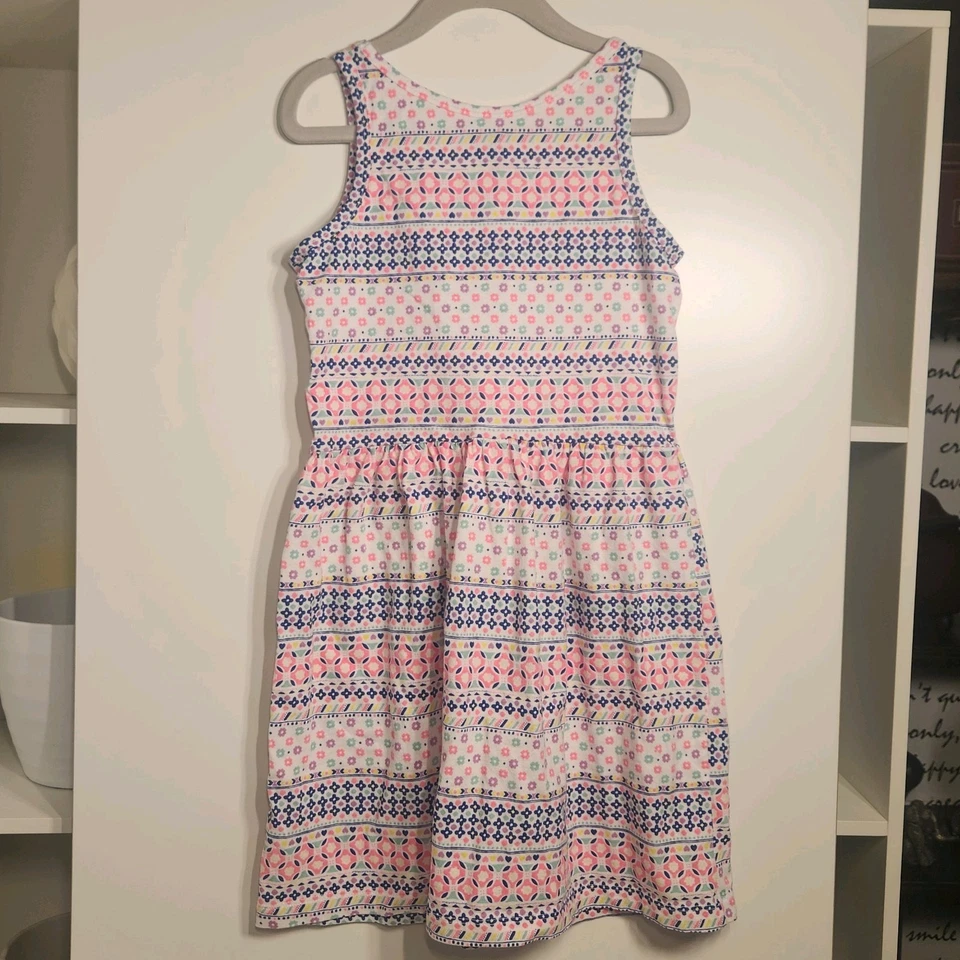 Carter's Geo 印花汗布波西米亚连衣裙 7 码 — 第 3/4 张图片