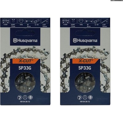 2-Pack X-Cut 18'' Chains - Full Chisel, 72 Drive Links, Professional Use