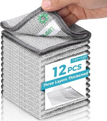 12 PCS Non Scratch Wire Dishcloth,Power for Everyday Jobs 7.87  x 7.87 