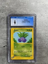 Pokemon Card Oddish CGC 9 Mint, e-Reader Expedition 122/165, 2002